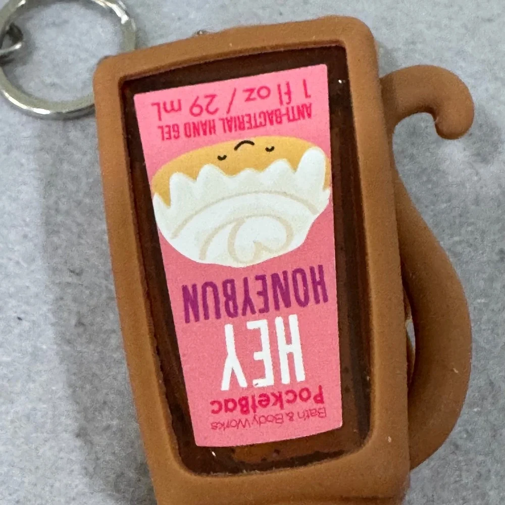 Bath & Body Works PocketBac Holder Monkey Brown Light Up Banana Keychain Gel